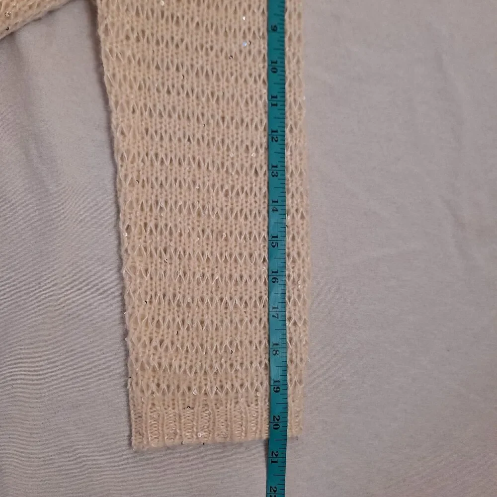 Nordstrom Signature Sequin Open Knit Sweater Womens XXL Polyester Cashmere Blend - Picture 7 of 8